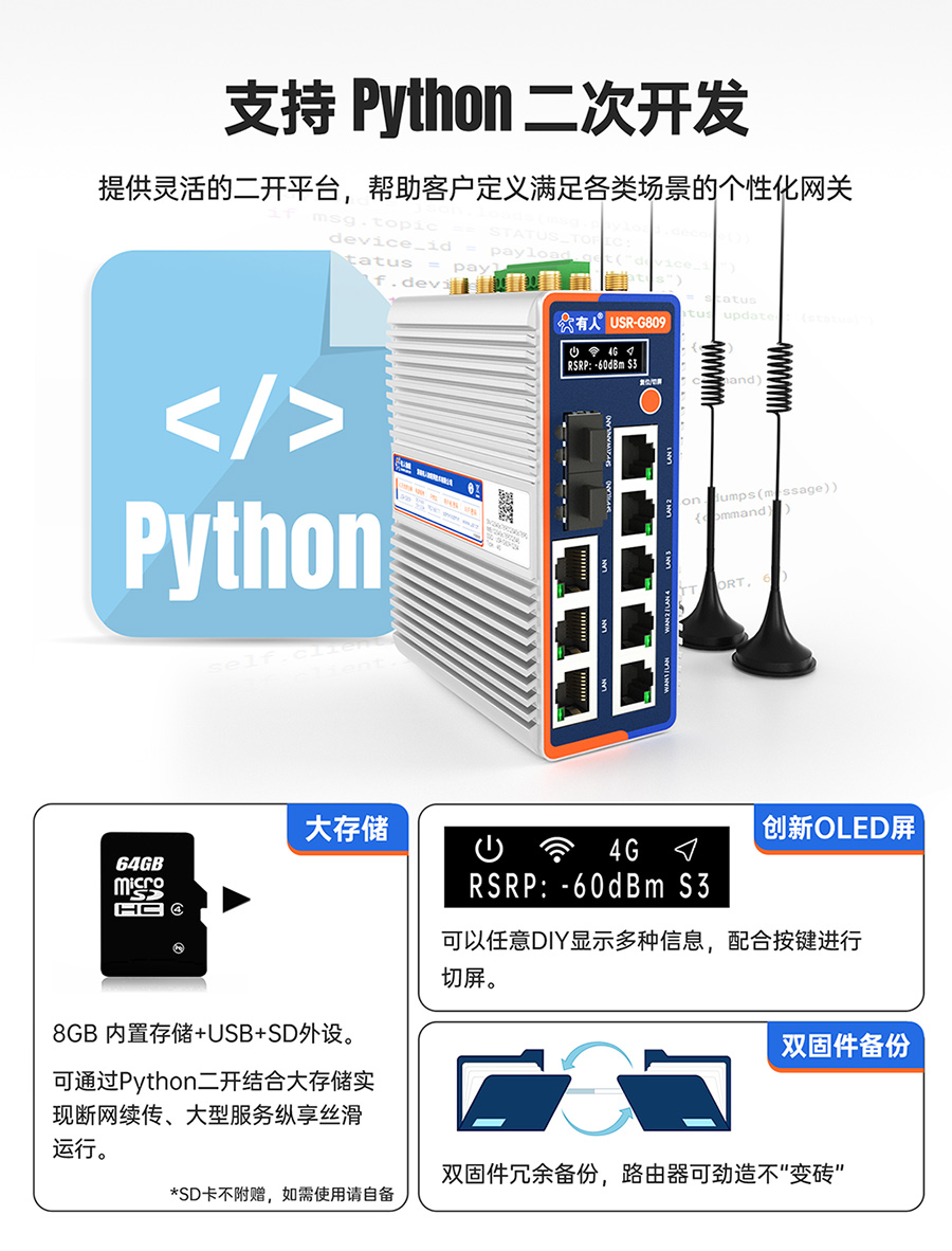 千兆边缘路由器SUDONG-G809s：支持Python 二次开发